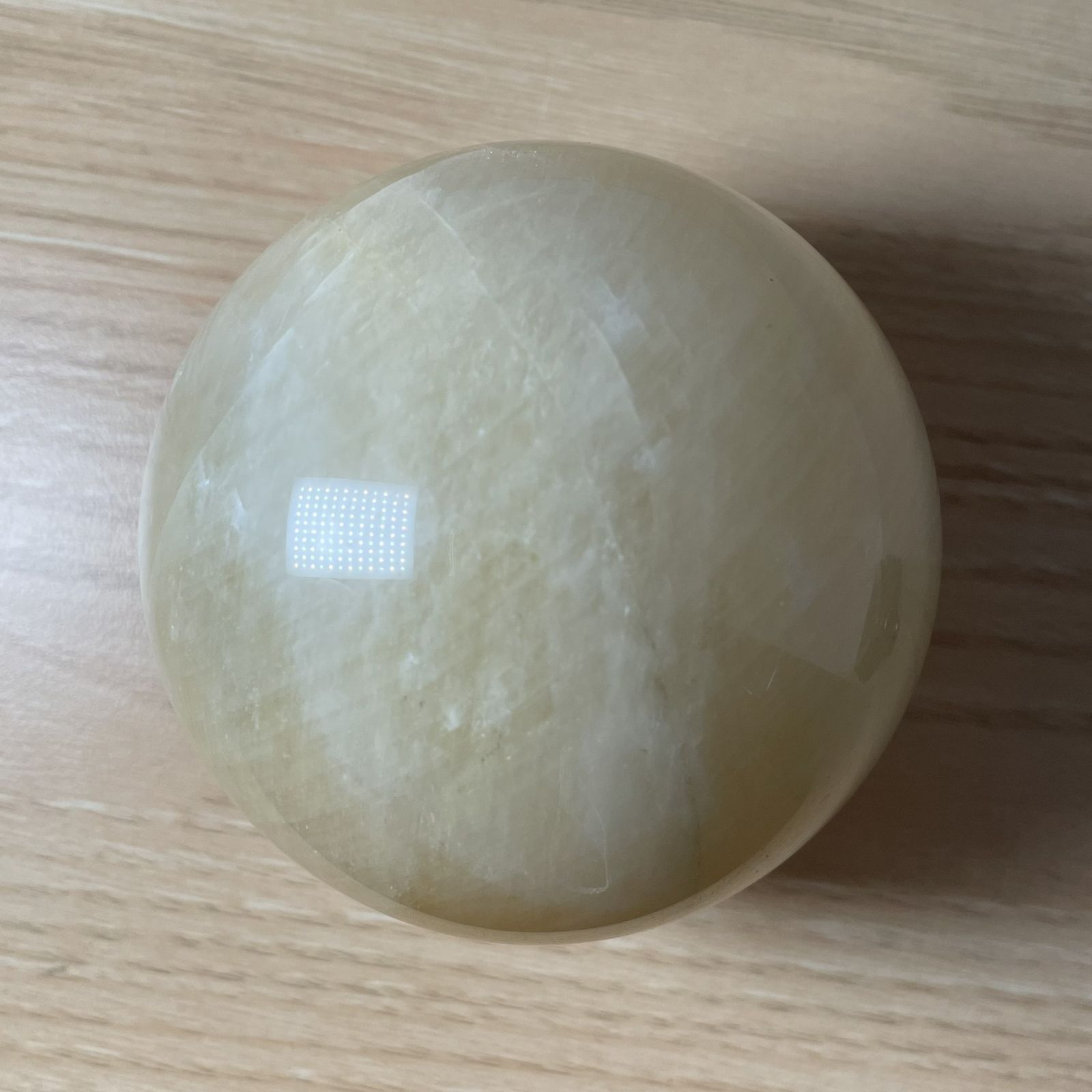 イエローカルサイト スフィア 丸玉 直径 84mm 台座付き 一点もの 
