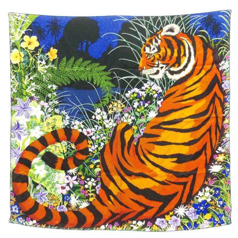美品　エルメス　HERMES 虎柄シルクスカーフ　Tiger  楽天市場】エルメス HERMES カレ90 スカーフ シルク TYGER TYGER