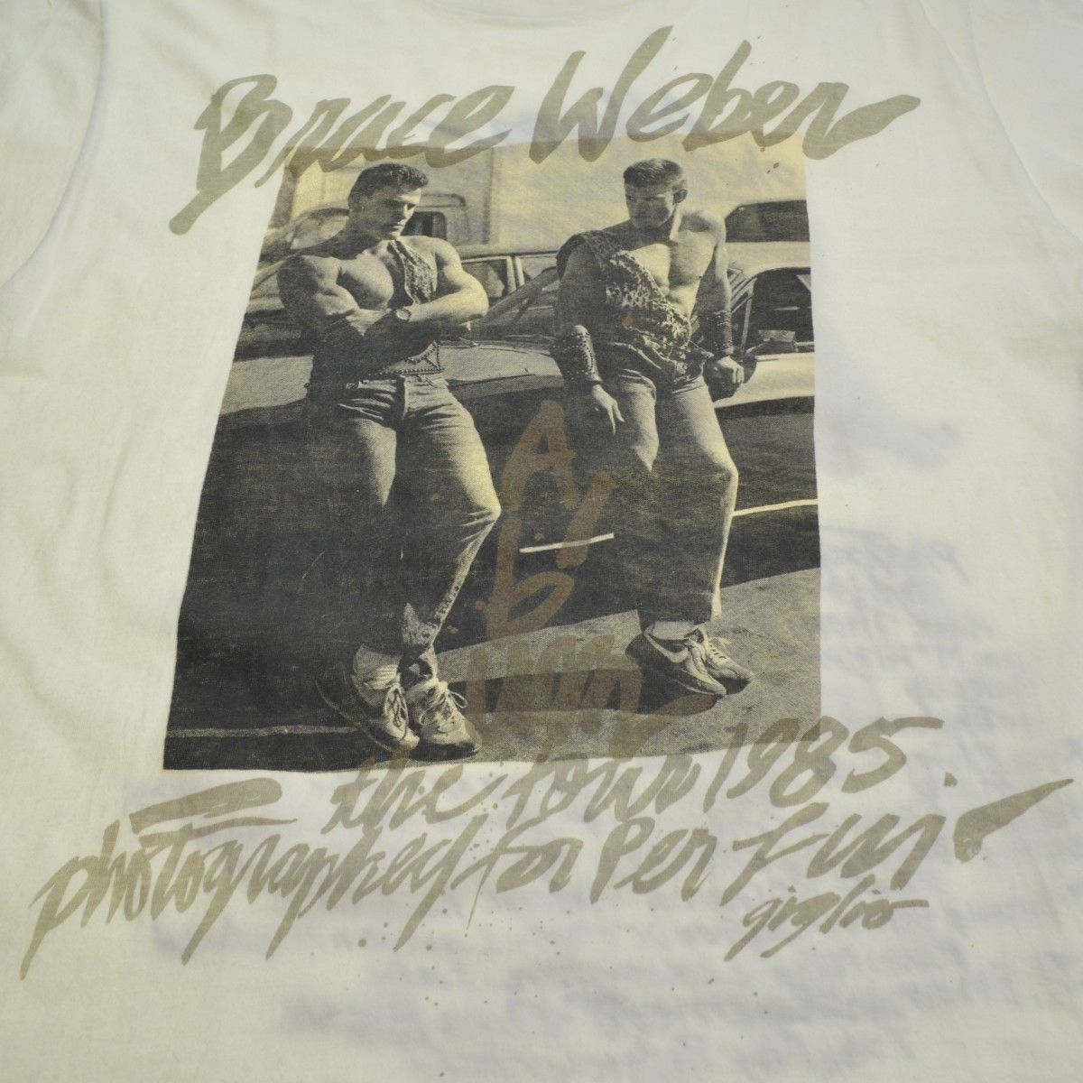Bruce Weber 1985年　TシャツPatricia Field 80s White tiger Photography by Bruce Weber t shirt-- – weber