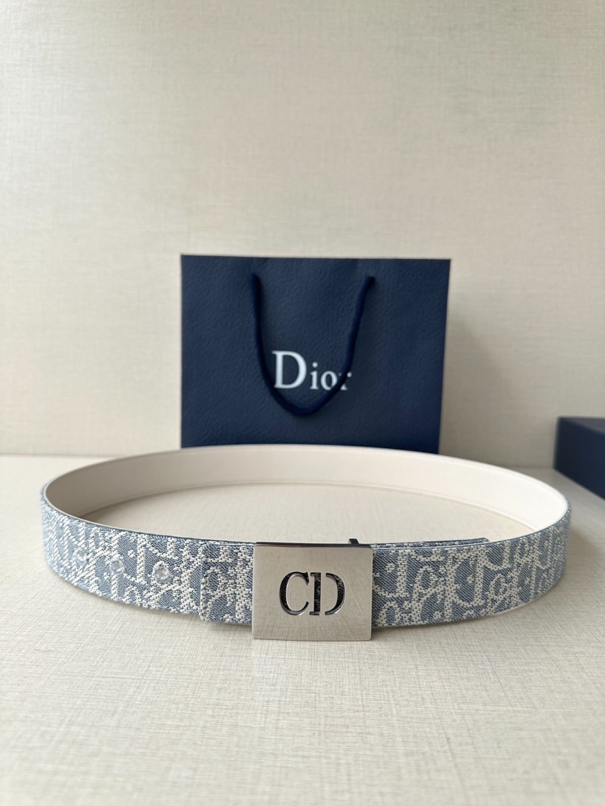 今日特価】Dior 35 Montaigne リバーシブルベルト（3.5cm）-3