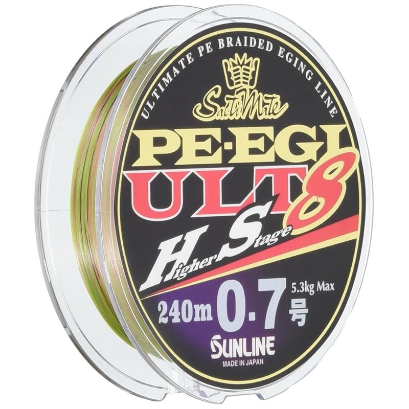 サンライン SUNLINE PEライン ソルティメイト PEエギ ULT HS8 240m 0.6号 4.5kg 8本 ホワイト ピンク ライトグリーン