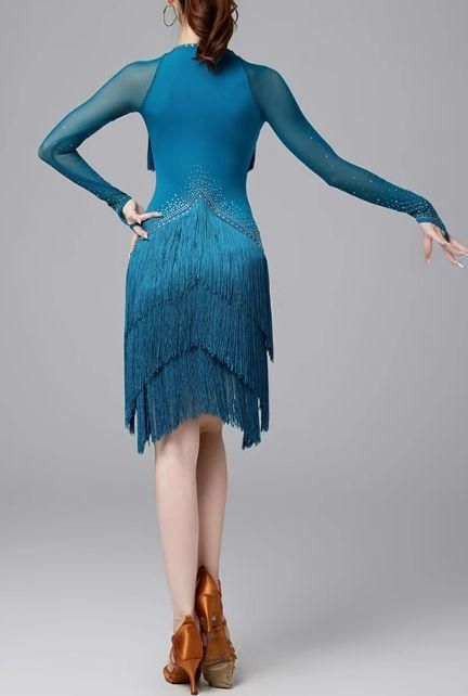 社交ダンス衣装　ラテンワンピースドレス　豪華 シャンパン オーダーメイド 社交ダンス衣装 ラテンワンピースドレス 豪華 シャンパン