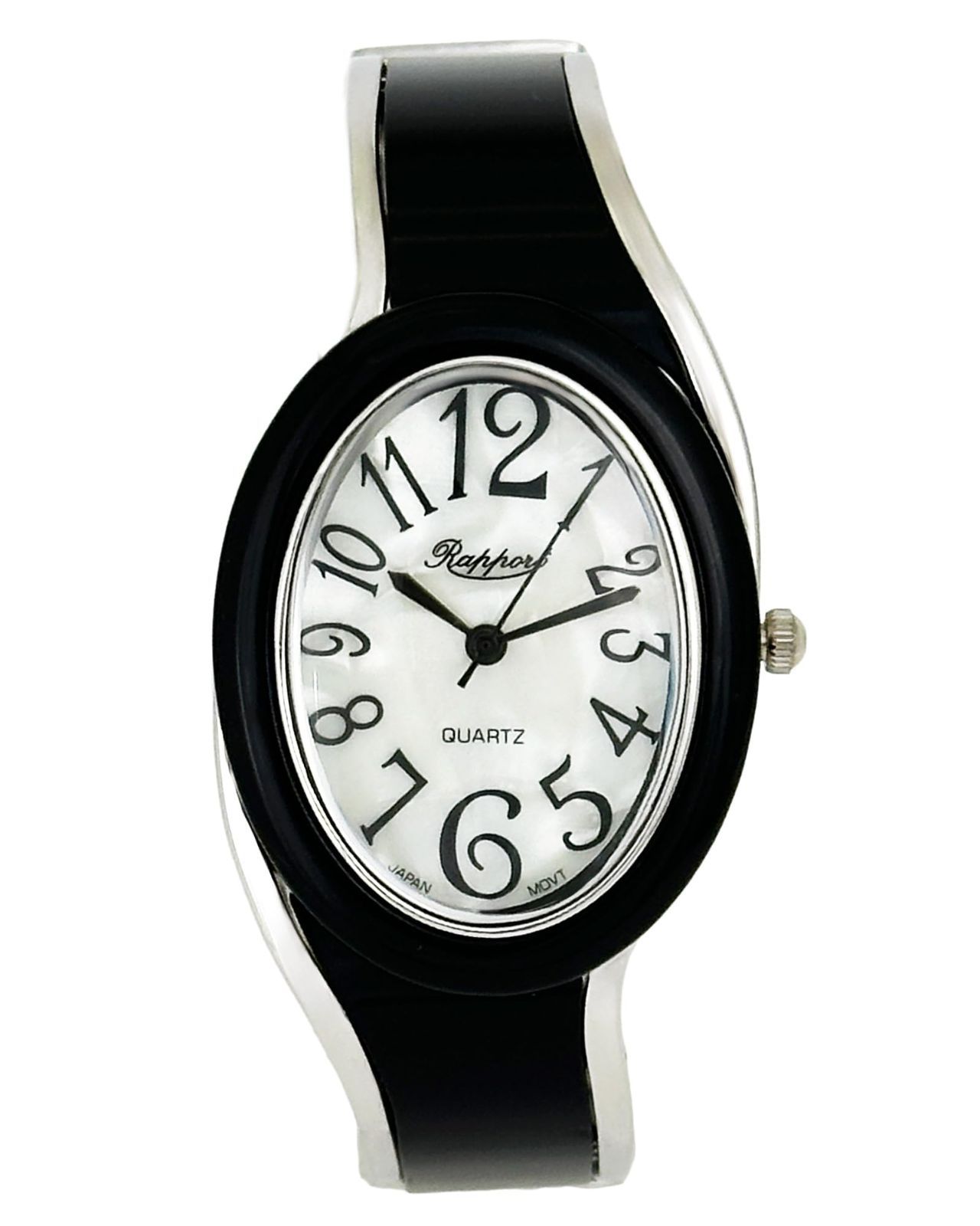 黒 ブラック 変型タイプ オーバルバングルウォッチ 188908 レディース 腕時計 ラポール