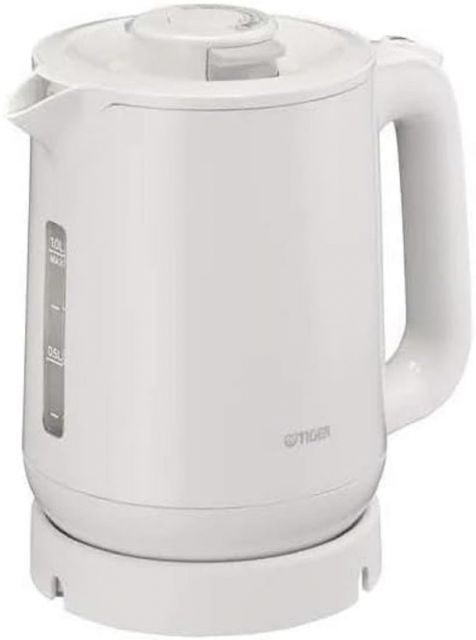 タイガー魔法瓶 TIGER 電気ケトル 湯沸かし 0.8L 転倒お湯漏れ防止 カラ炊き防止 蒸気レス ホワイト PCJ-A082WA