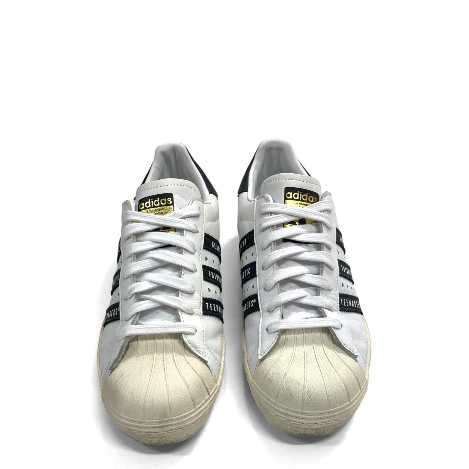 中古品】adidas Originals アディダス オリジナルス × HUMAN MADE ヒューマンメイド SUPERSTAR 80s  スーパースター FY0728 26cm ホワイト ブラック - メルカリ