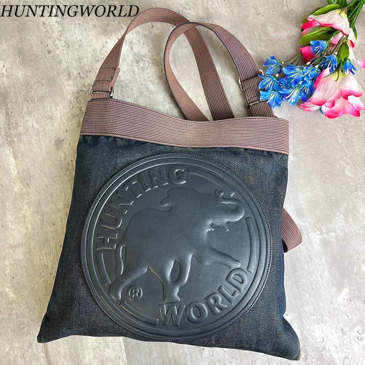 良品】HUNTING WORLD ハンティングワールド ショルダーバッグ トート 