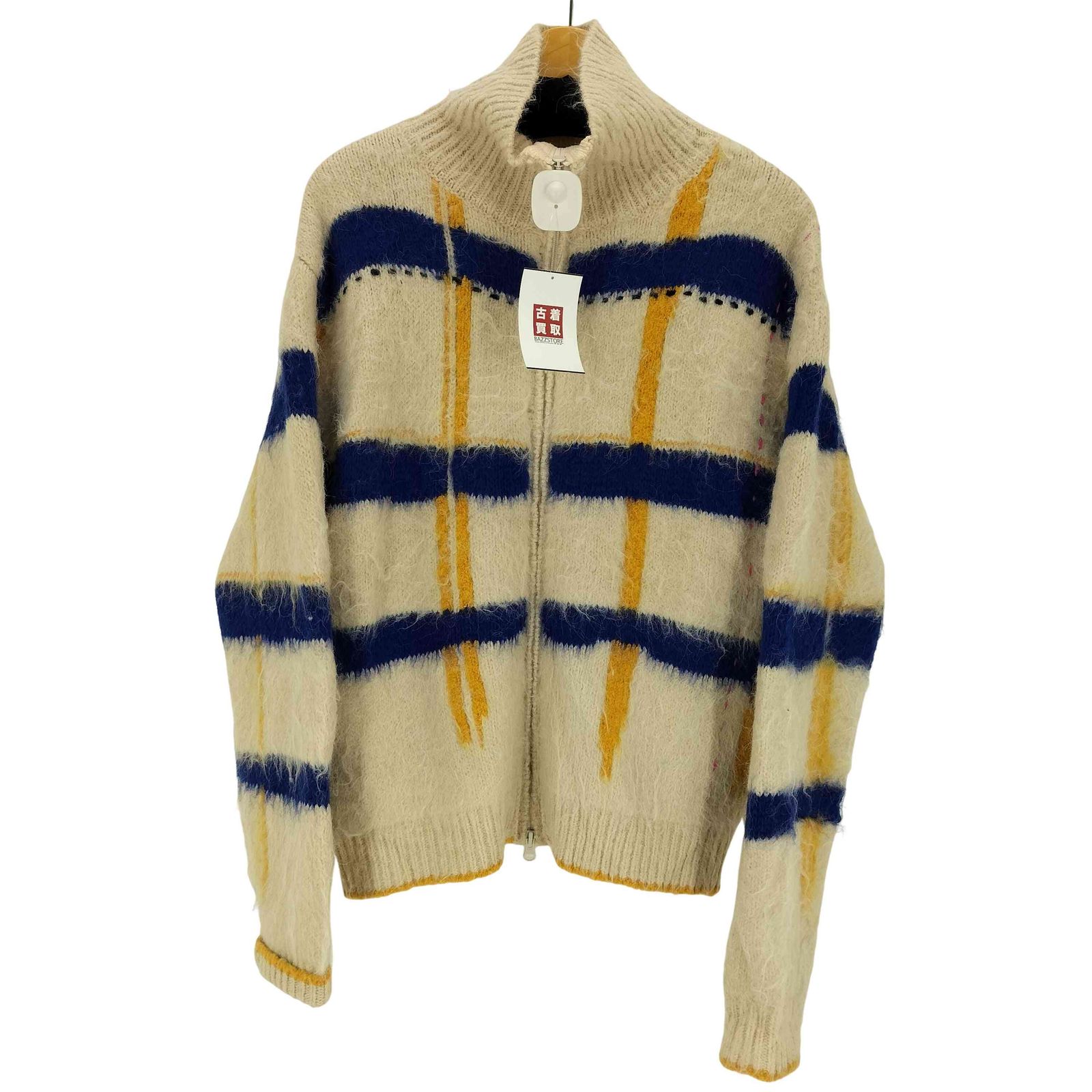 ユーズドフルギ USED古着 透明な空気のチェックジップニット  