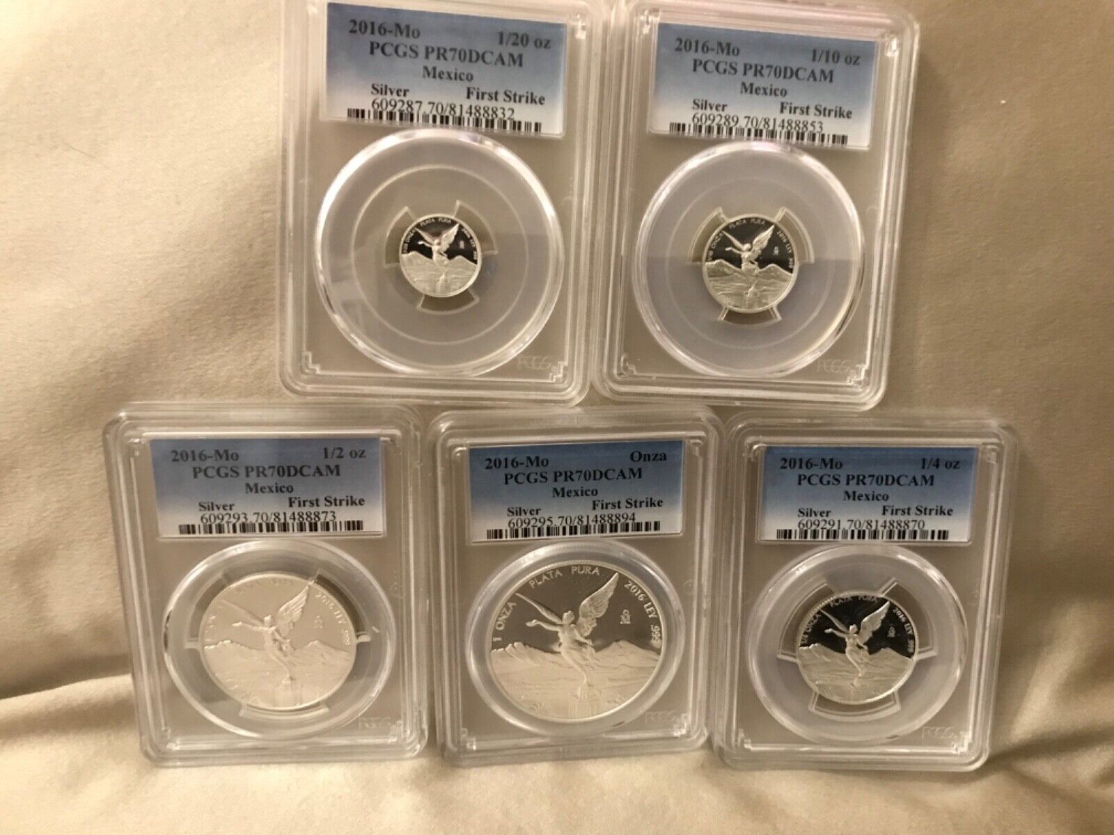 2016 Libertad Mexico Proof PCGS PR70DCAM First Strike 5-coin Set Population 9