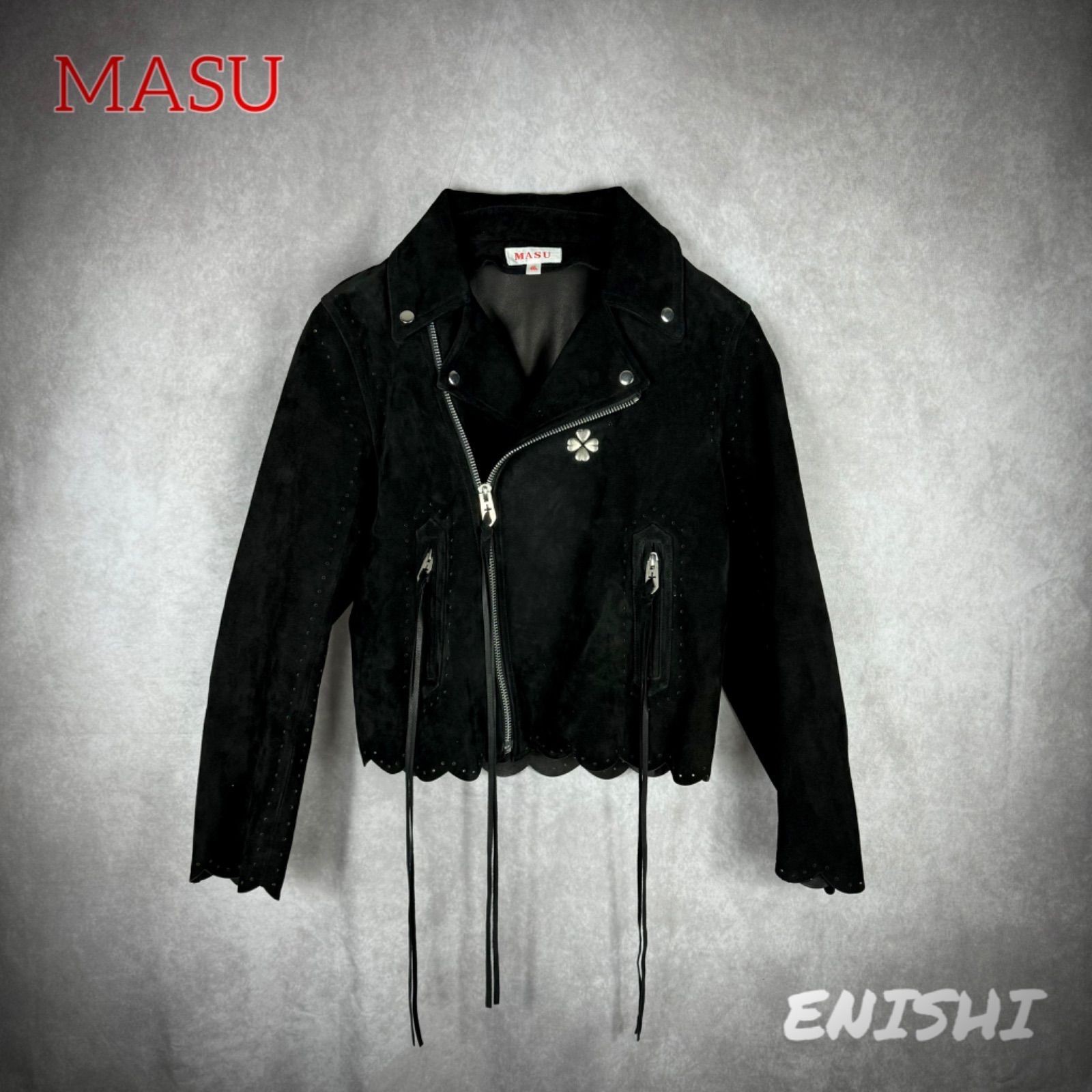 【MASU】SCALLOP LEATHER JACKET(BLACK)MSSS-BL0722  レザージャケット