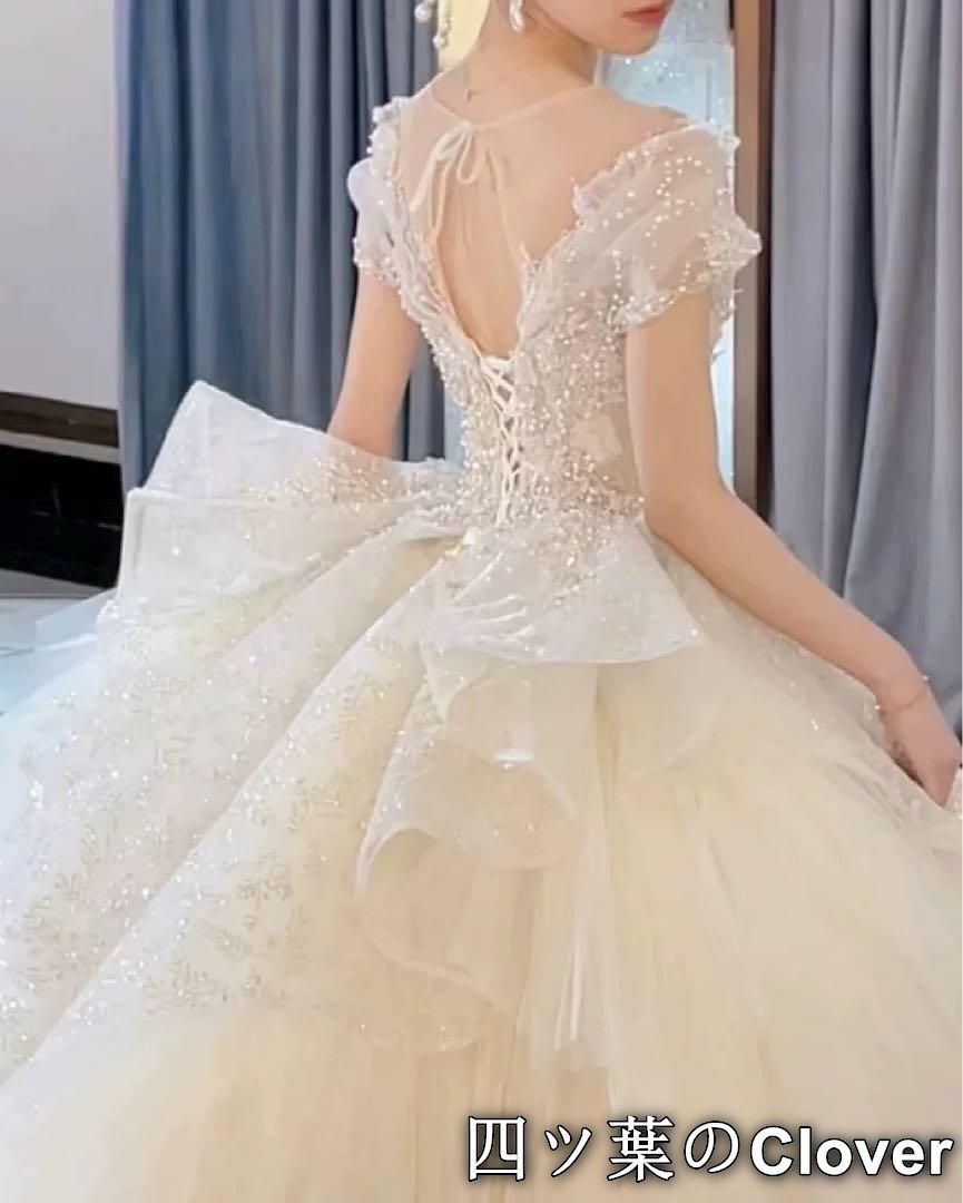 美品・未使用新品】ウェディングドレス キラキラストーン＆パール