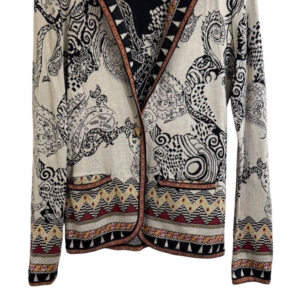 美品 ETRO エトロ ペイズリー柄 シルク100％ ニット テーラード