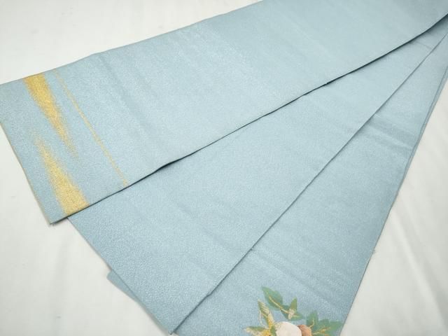 平和屋着物●爪掻き本綴れ　太鼓柄袋帯　流水草花文　金銀糸　正絹　逸品　CAAT8355hy 平和屋着物○爪掻き本綴れ 太鼓柄袋帯 流水草花文 金銀糸 正絹 逸品