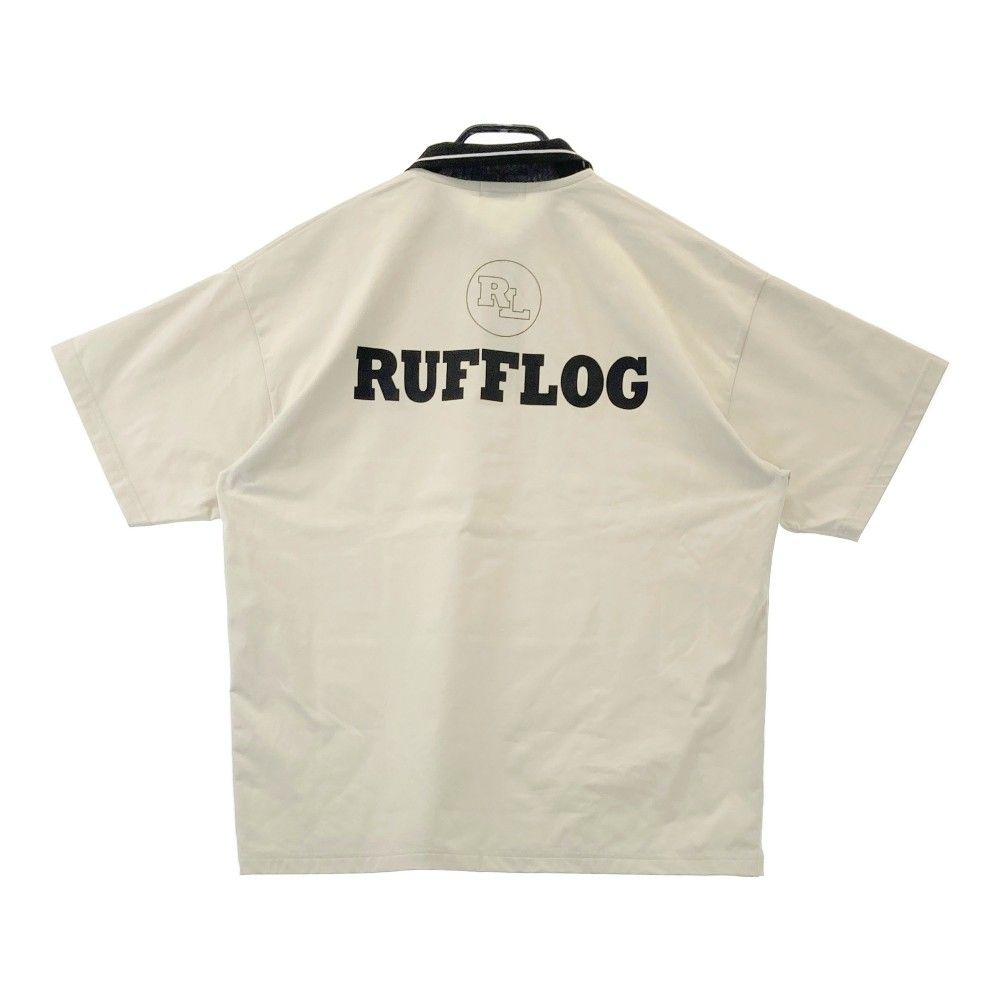 サイズ：L RUFFLOG ラフロッグ ROUGH LAUGH 半袖ポロシャツ ベージュ系