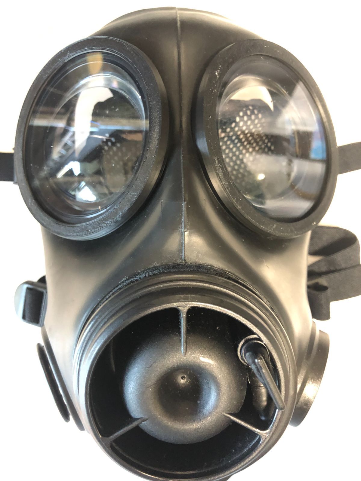 イギリス軍FM12ガスマスク用レンズ 透明クリア GasMask 外付けリング付 