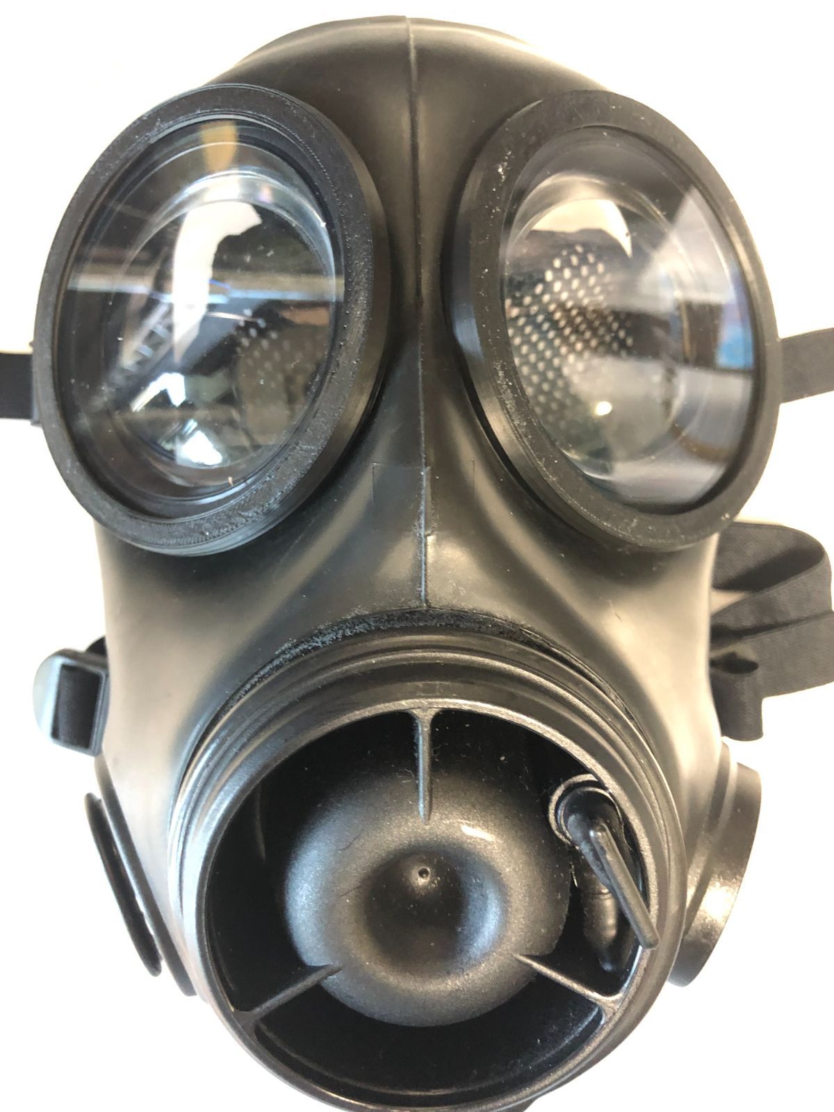 イギリス軍FM12ガスマスク用レンズ 透明クリア GasMask 外付けリング付