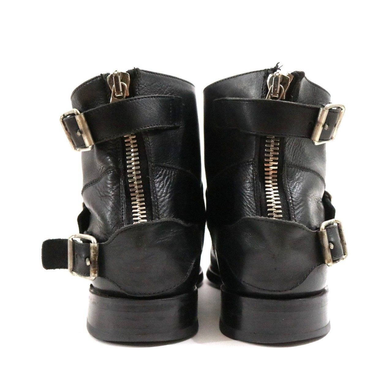 中古B】BALMAIN バルマン 40 25cm メンズ ショートブーツ バックジップ 