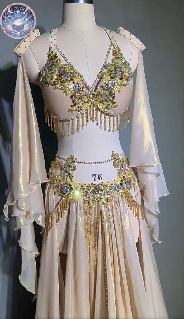 品数が豊富。 ♥ ベリーダンス衣装 セットアップ シャンパン ブラスカート オーダーメイド 本当にお買い得です！