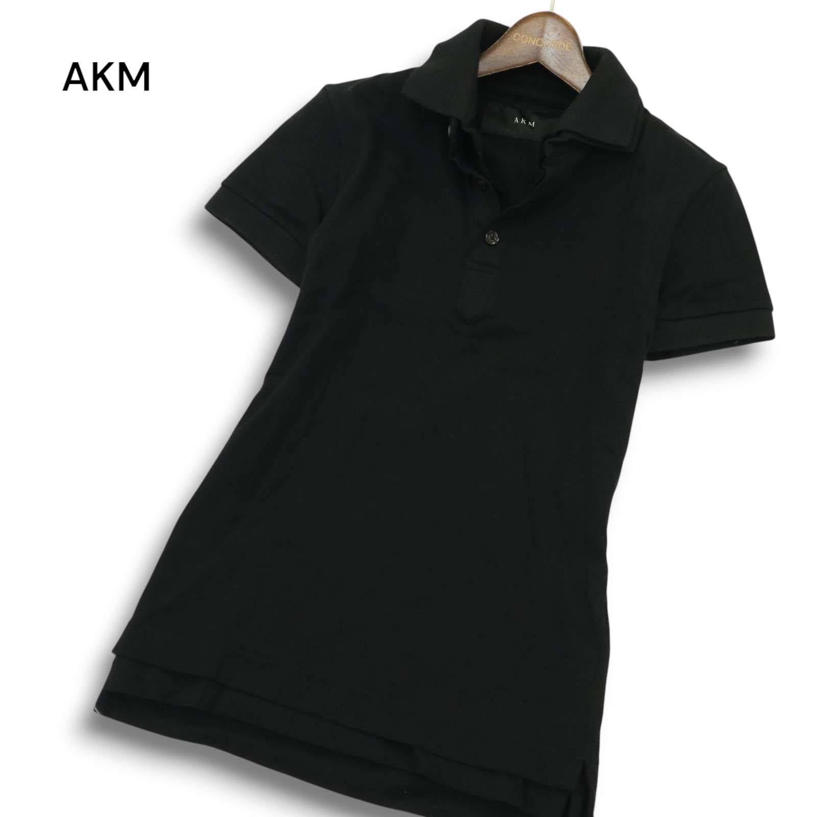 美品】AKM エイケイエム 春夏☆ 二重襟 半袖 スリム ポロシャツ Sz.M 