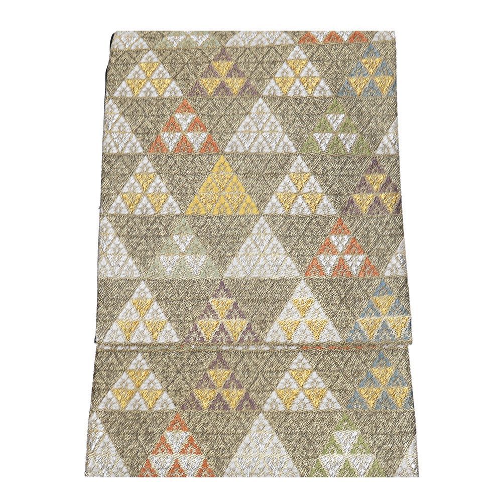 礼装用 袋帯 正絹 紗羅句 緑 金 銀 白 紫 鱗文 Lサイズ F8295 レディース シルク ギフト フォーマル 30代 40代 50代