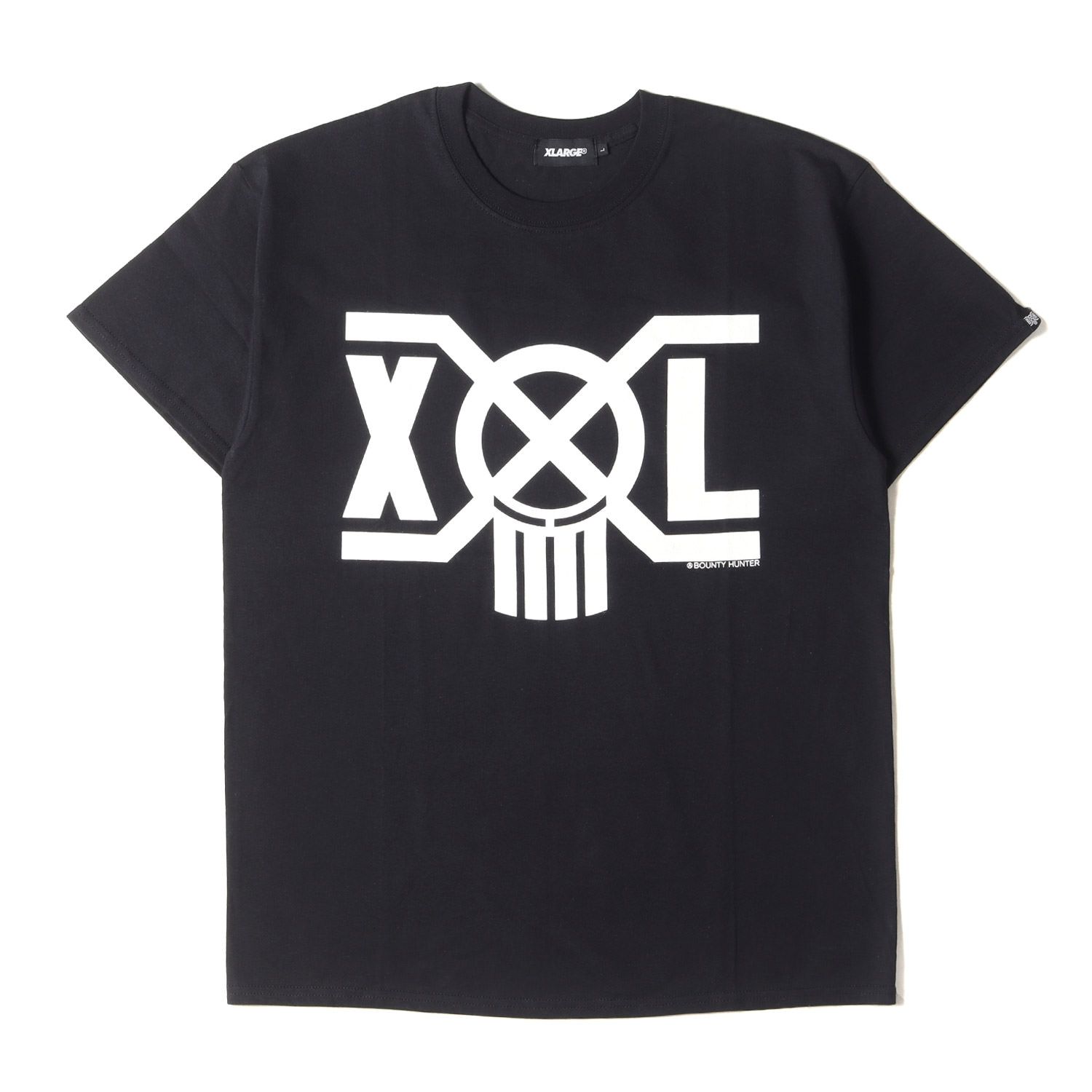 新品同様 X-LARGE エクストララージ Tシャツ サイズ:L BOUNTY HUNTER コラボロゴ クルーネック半袖Tシャツ ブラック 黒 バウンティーハンター コラボ トップス カットソー【メンズ】