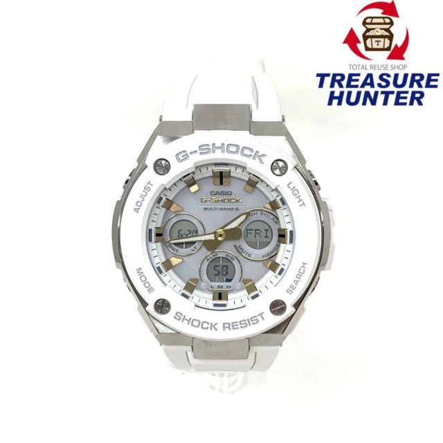 【週末限定】美品 G-SHOCK GST-W300 電波ソーラー ホワイト G-SHOCK 腕時計 GST-W300 電波ソーラー ホワイト G-STEELモデル CASIO