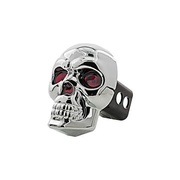 Bully CR-018 スカル ガイコツ LED ヒッチカバー|汎用 クロム Fits stand