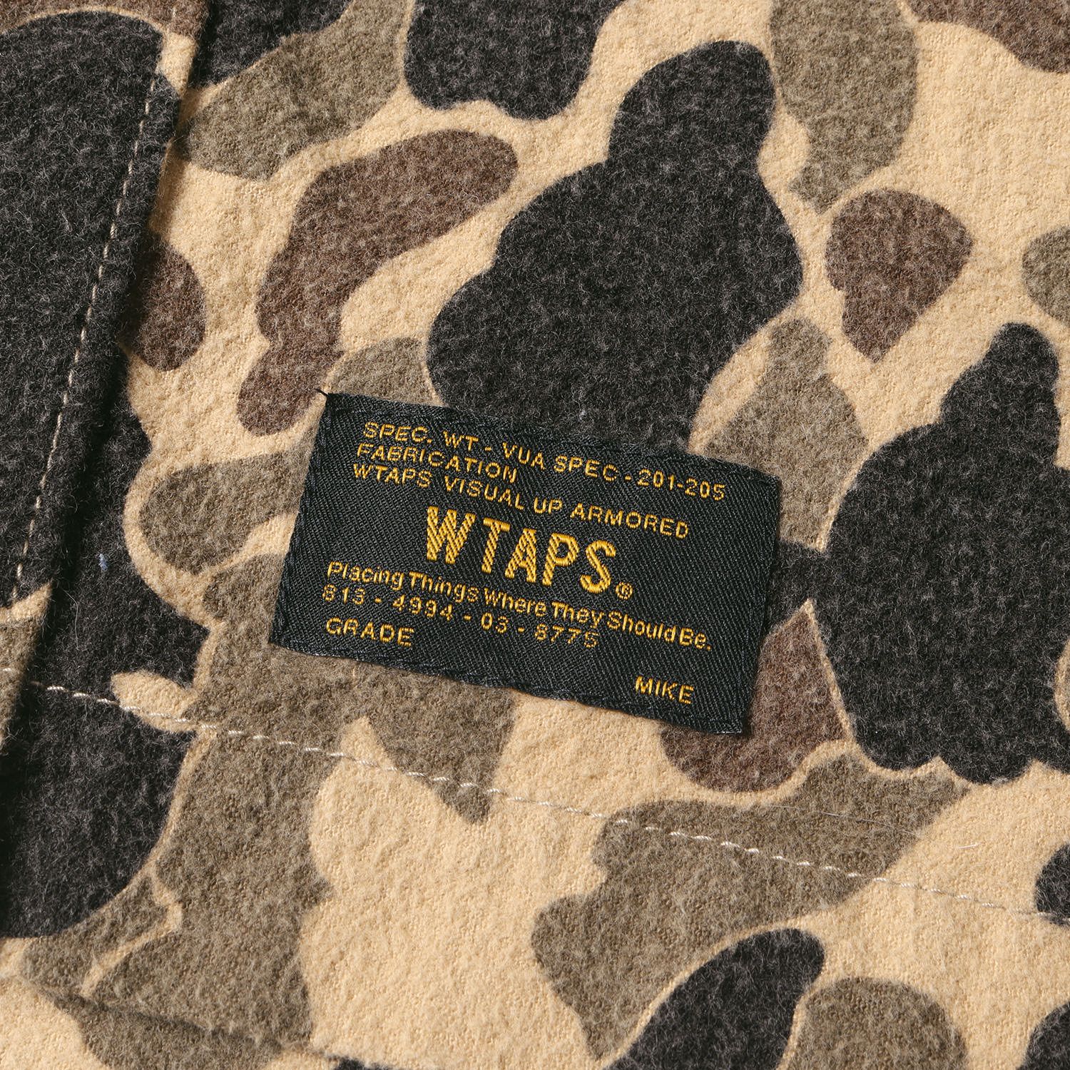 WTAPS カモフラージュ柄フランネル長袖シャツ