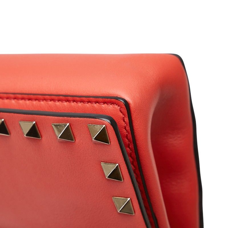 ヴァレンティノ スタッズ チェーン ショルダーバッグ オレンジ系  