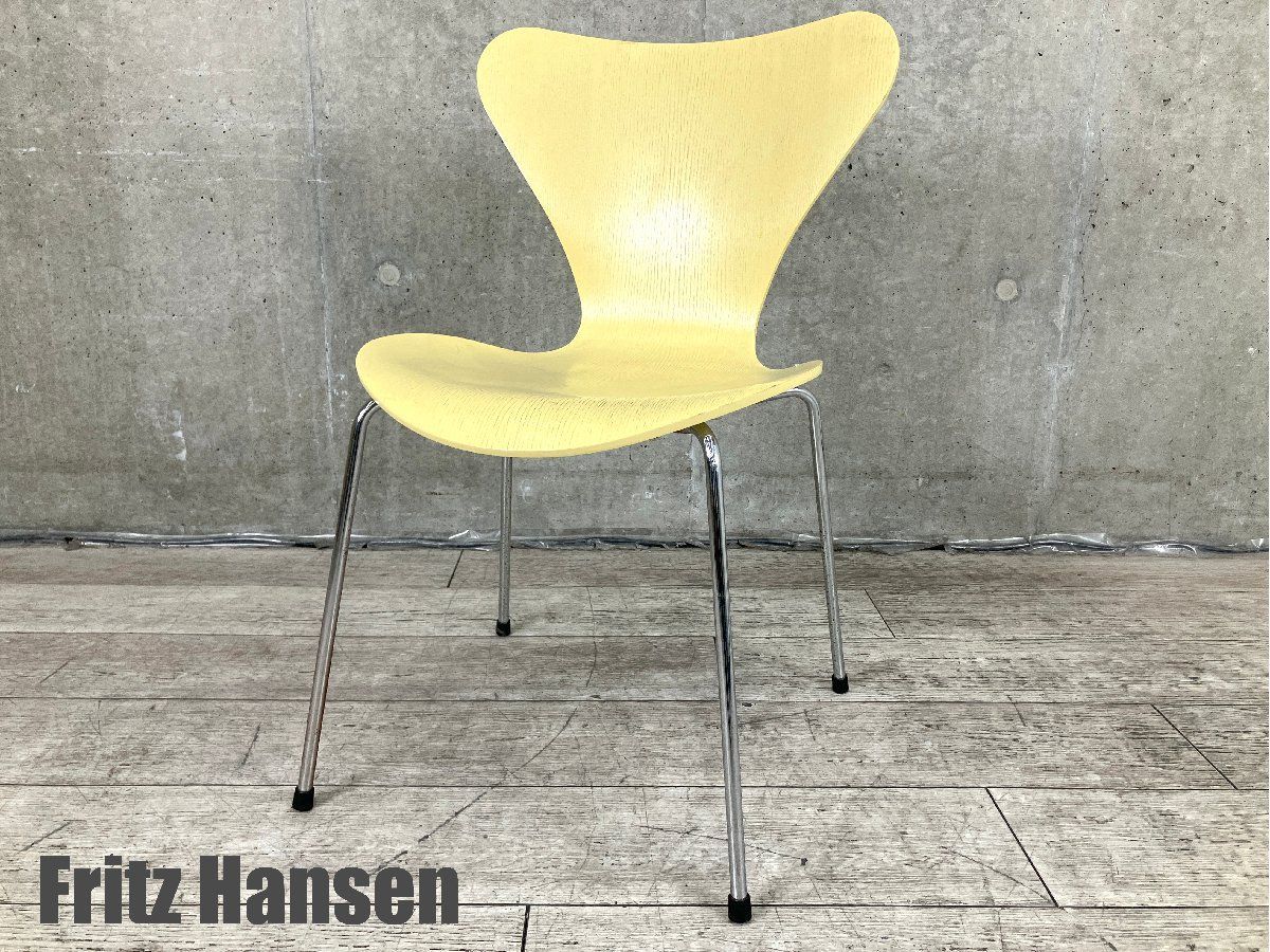 F Fritz Hansen|フリッツハンセン セブンチェア ライトイエロー カラードアッシュ 北欧 ヤコブセン