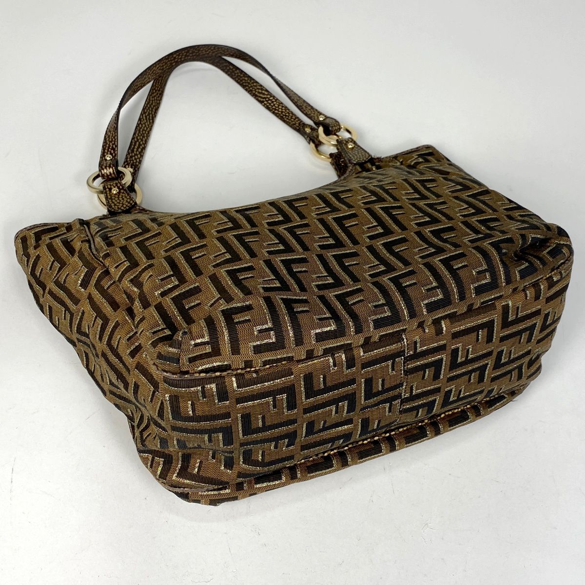 FENDI ハンドバッグ キャンバス ズッカ柄 総柄 FENDI フェンディ ズッキーノ ミニハンドバッグ ポーチ