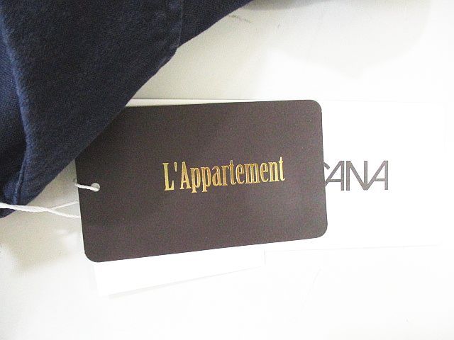 未使用品 Lisiere L'Appartement リジェール アパルトモン MADE BY Americana 長袖 シャツ ブラウス ONE 紺系 ネイビー 無地 ボタンダウン Lisiere L'Appartement リジェール アパルトモン MADE BY