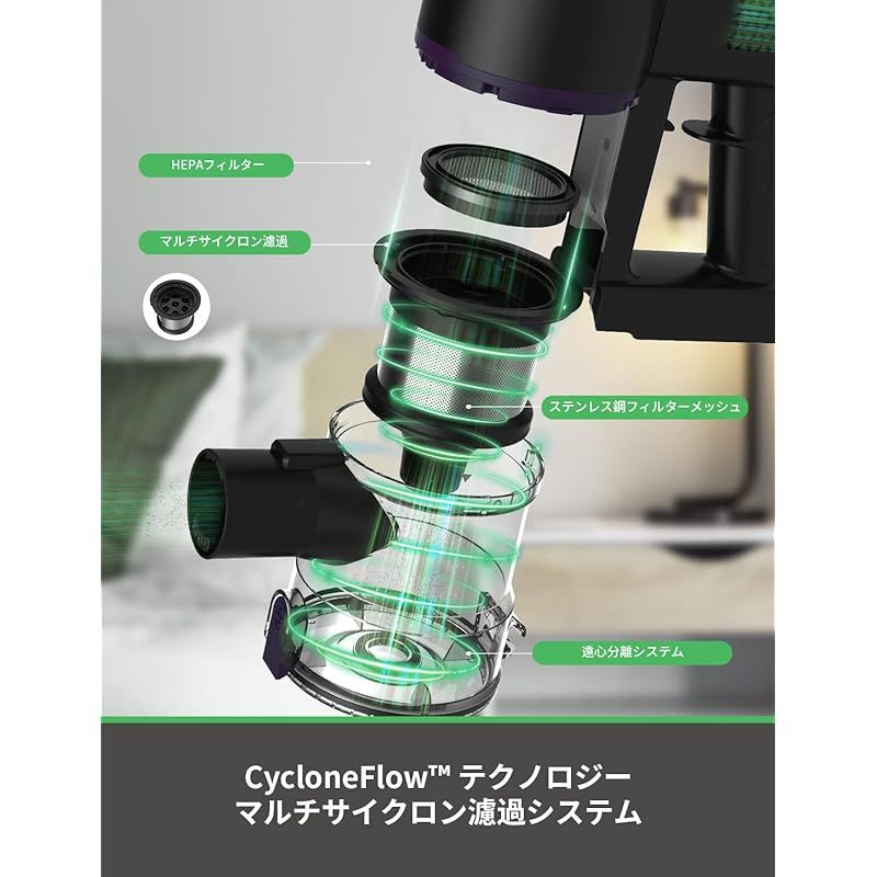 掃除機 コードレス 40KPa強力吸引 V8PRO コードレス掃除機 自立