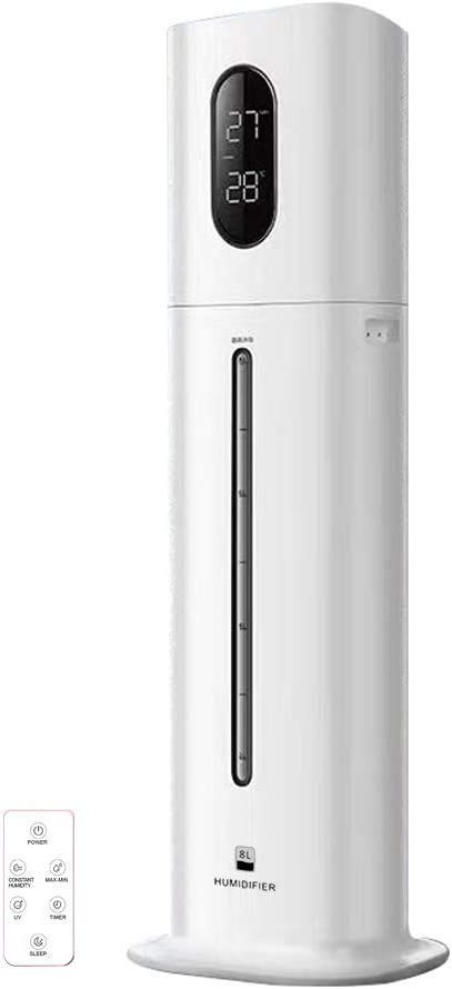 KEECOON 加湿器 タワー 8L 超音波式 乾燥対策 水漏れしない 水循環 加湿力300mL|h 定湿機能 お手入れ簡単 床置き タワー式 三段階霧量調整 切タイマー リモコン付き 水量 静音 省エネ 幼稚園 学校 家庭用 オフィス 会所