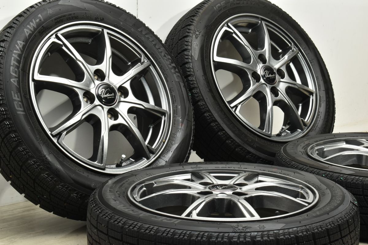 【バリ溝 美品】ヴェルサンディ 14in 4.5J +45 PCD100 ナンカン アイスアクティバ AW-1 155/65R14 N-BOX サクラ ワゴンR アルト タント