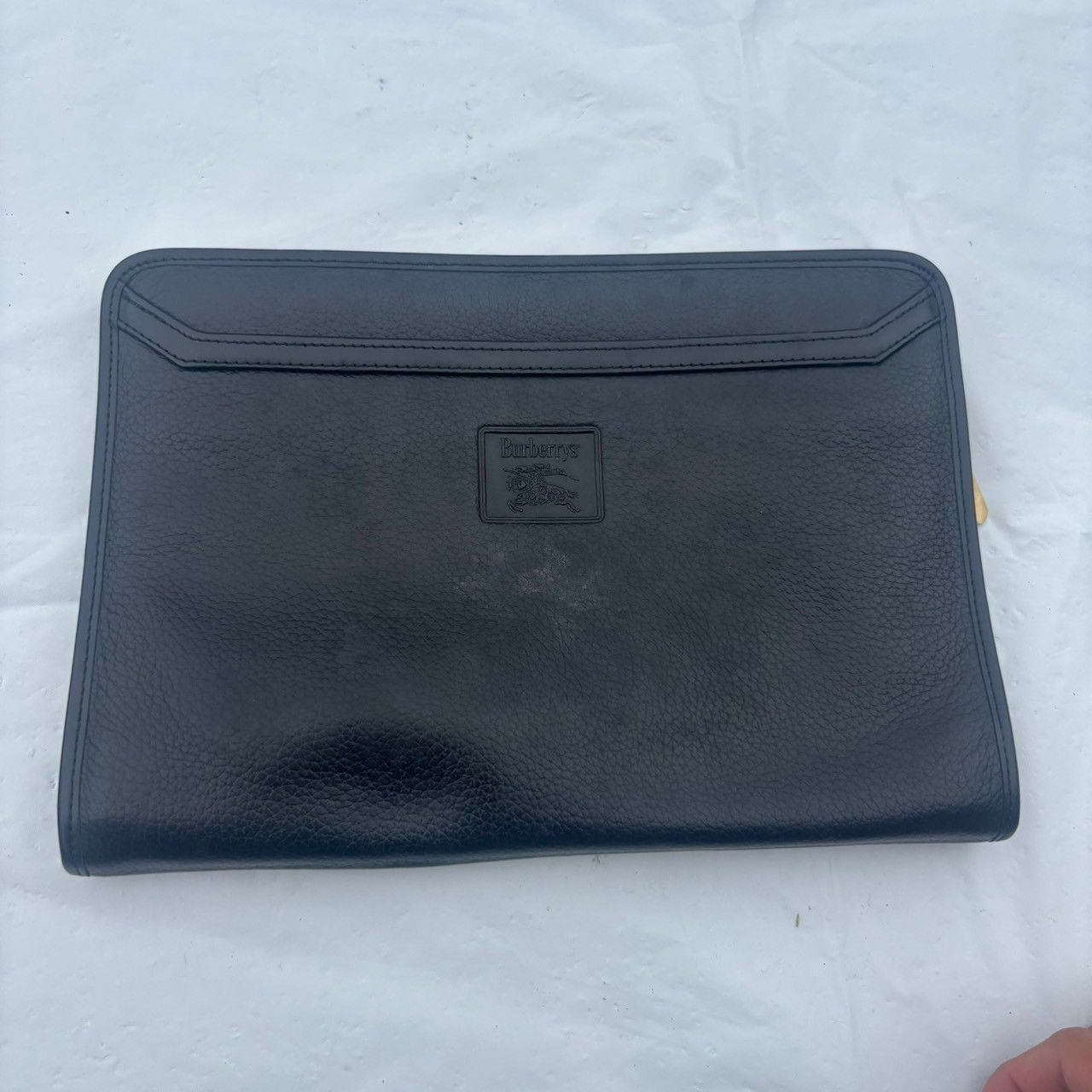 BURBERRY バーバリー クラッチバッグ ハンドバッグ 黒革