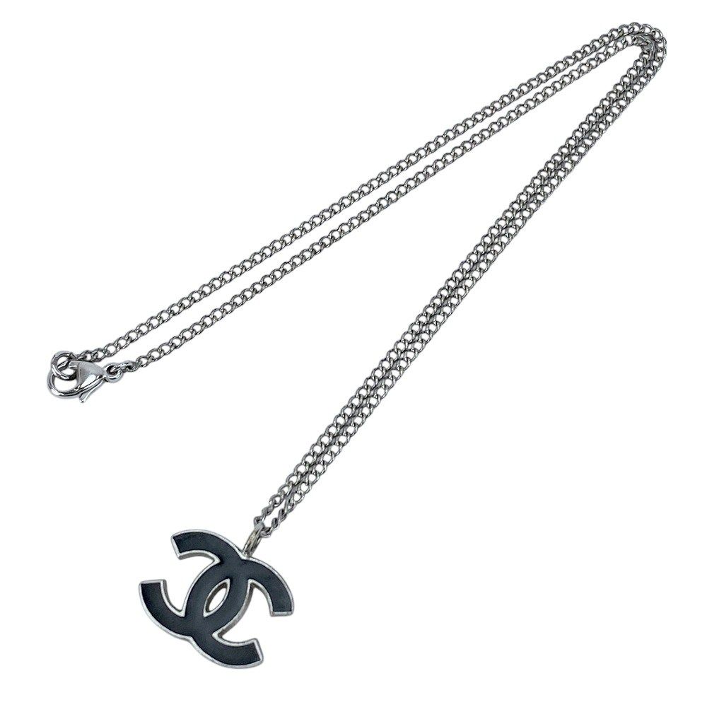 □中古□ シャネル ココ ネックレス アクセサリー シルバー ブラック