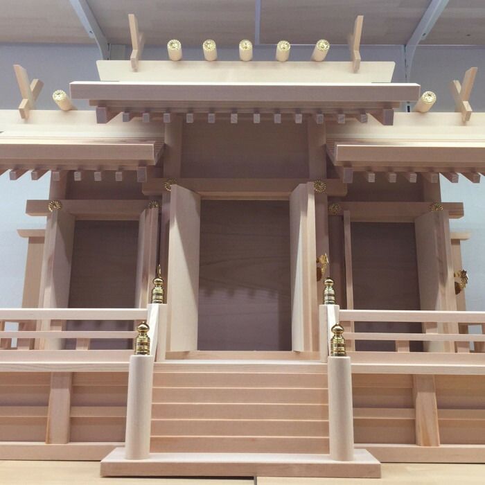 神棚の里 神棚 三社 木曽桧 屋根違い 中 日本製