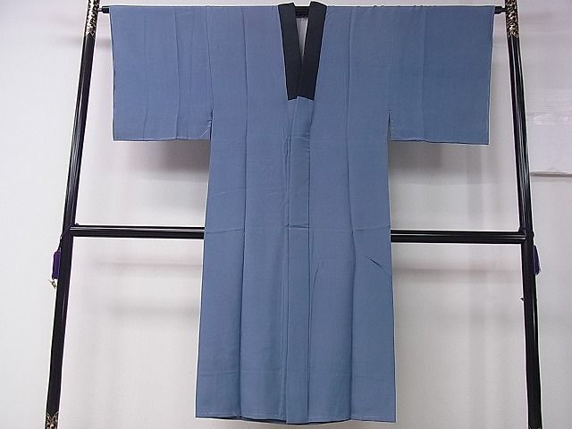 平和屋1男性　長襦袢　袷　色無地　紺鼠色　逸品　未使用　CAAD3184ng