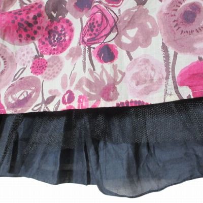Lois CRAYON 花柄 ノースリーブ ひざ丈ワンピース レース フレア Lois CRAYON 花柄 ノースリーブ ひざ丈ワンピース レース フレア