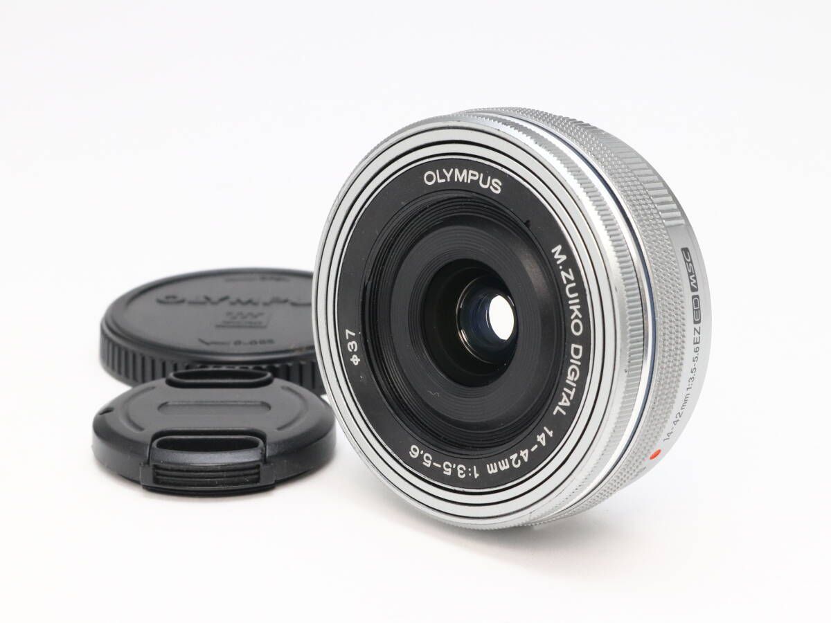 B 並品 Olympus オリンパス M.ZUIKO DIGTAL 14-42mm F3.5-5.6 EZ シルバー 初期不良返品可 55-29