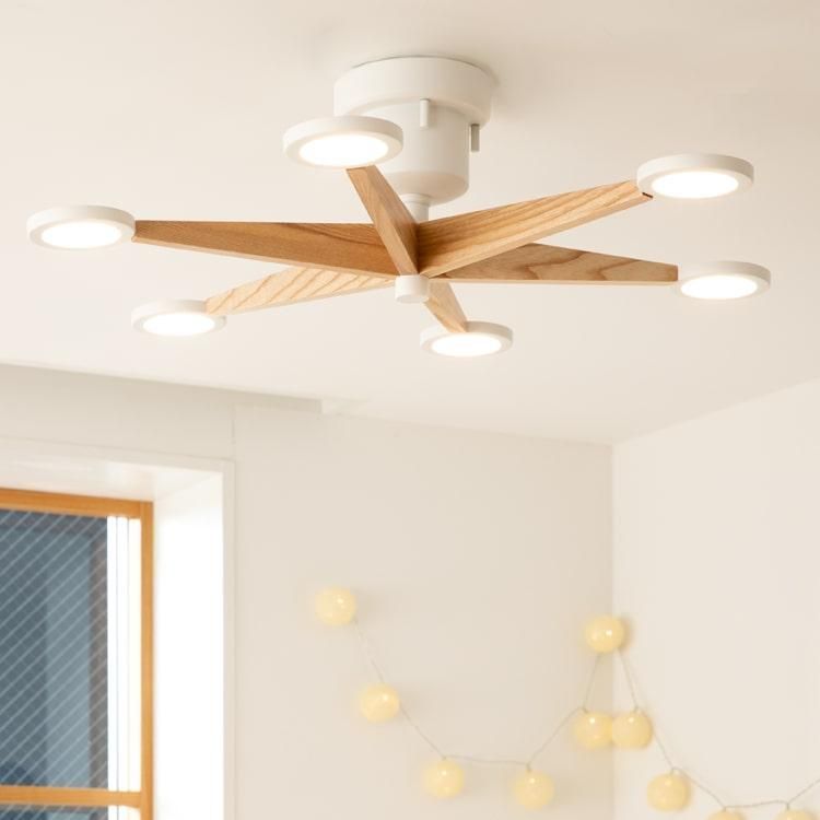 シーリングライト 照明器具 おしゃれ 6灯 LED内蔵 6畳 ナチュラル ブラウン 天井照明 リビング ダイニング 寝室 デザイン シンプル かわいい 照明 アルトラ
