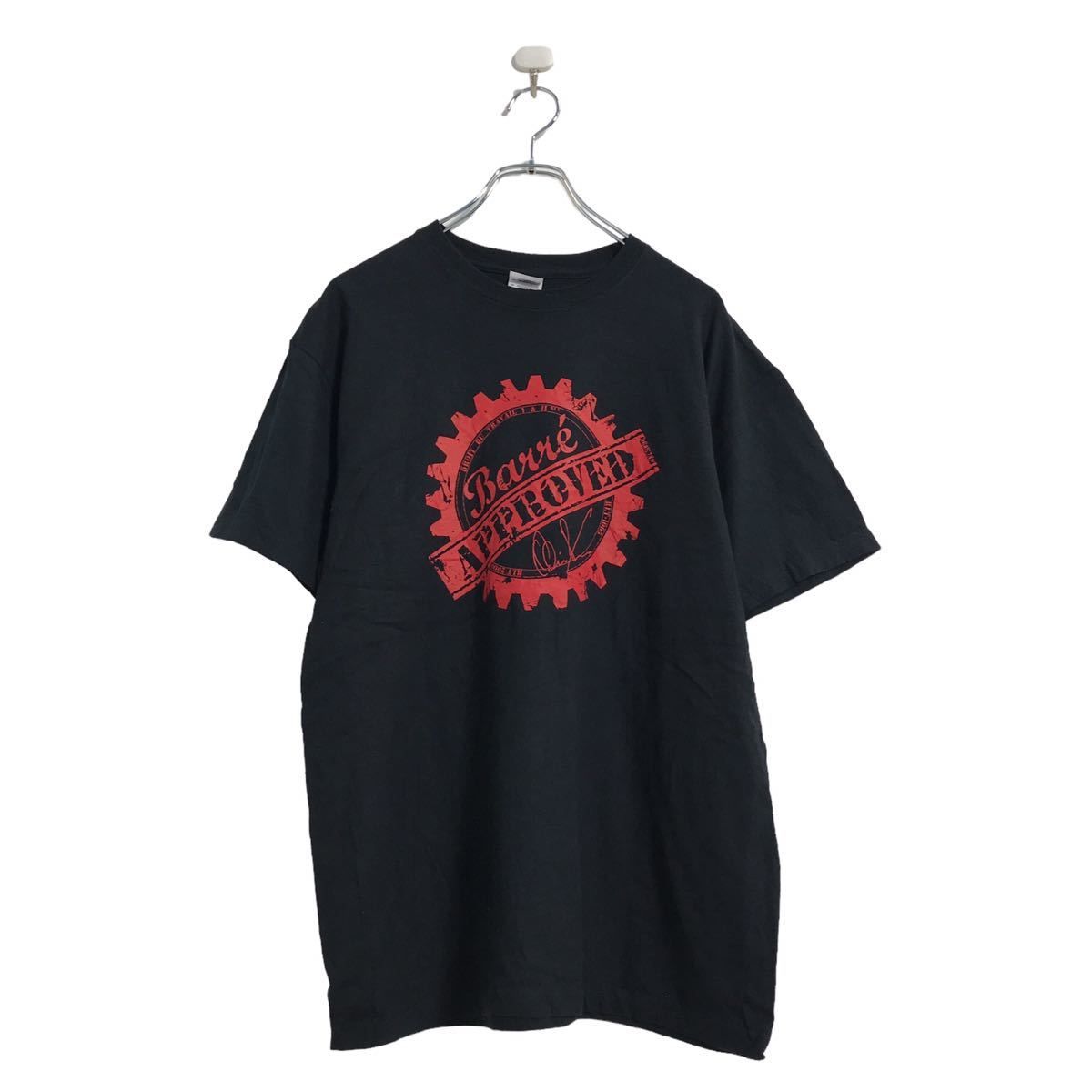 GILDAN 半袖 プリント Tシャツ Mブラック レッド ギルダン 歯車 古着卸