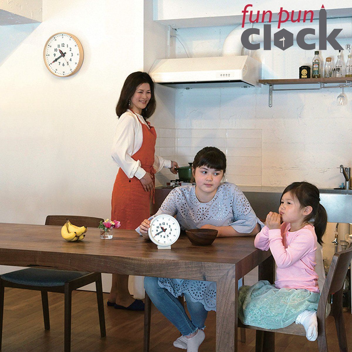 新着商品 知育 キッズ ふんぷんくろっく Sサイズ 掛け時計 木枠 白 YD14-08 レムノス S Lemnos