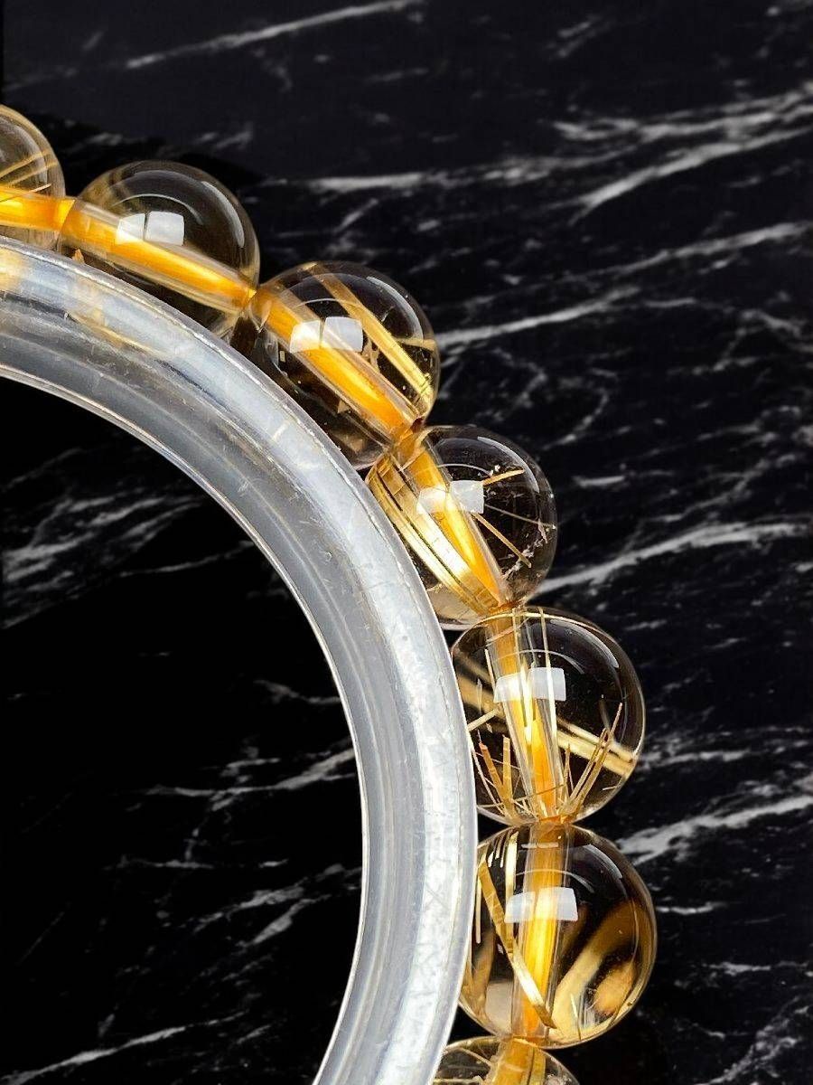 Pra7j26]式神入りタイチンルチル最強の金運・幸運・守護石9㍉超極品位