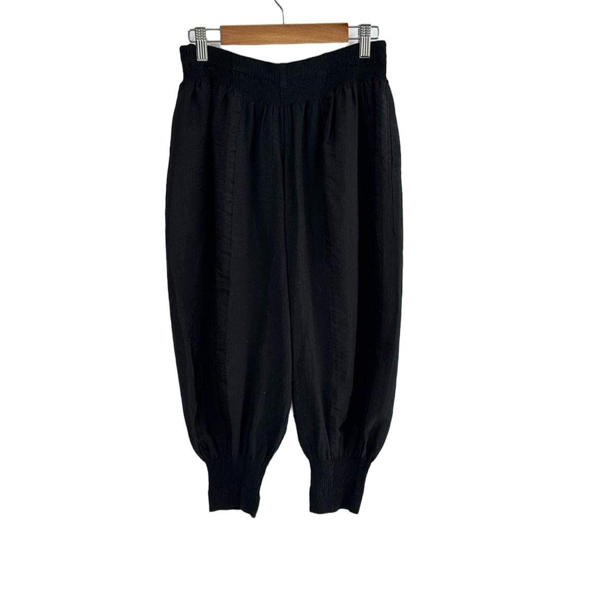 ISSEYMIYAKE イッセイミヤケ パンツ サイズ2 M レディース - IM41FF513 黒×ダークネイビー クロップド 半端丈 |ウエストゴム
