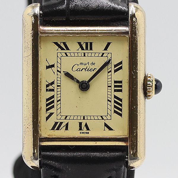 級 保 稼働 カルティエ マストタンク SV925 3 241116 手巻 アイボリー文字盤 レディース腕時計 5853210 10NBT ABC16756 SMZ