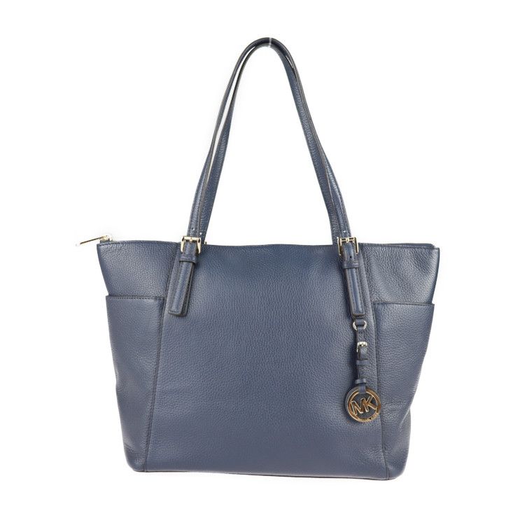 Michael Kors マイケルコース JET SET ITEM トートバッグ 35H7GTTT9L レザー ネイビー系 ゴールド金具 ショルダーバッグ