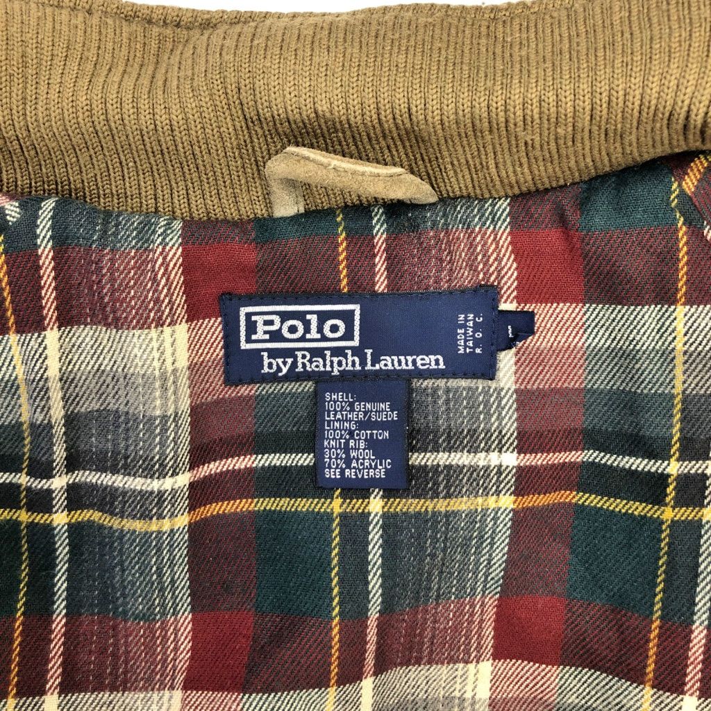 90年代 Polo by Ralph Lauren ポロ ラルフローレン G-9タイプ スエード ハリントンジャケット (メンズ L) 中古 古着 R6527