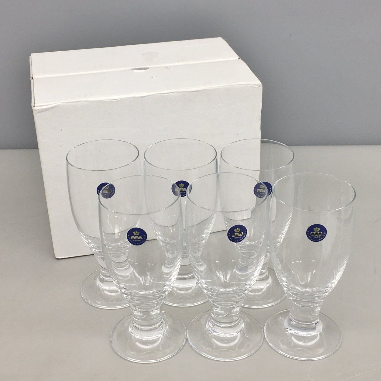 ロイヤルコペンハーゲン Royal Copenhagen グラス6客セット クリスタル 