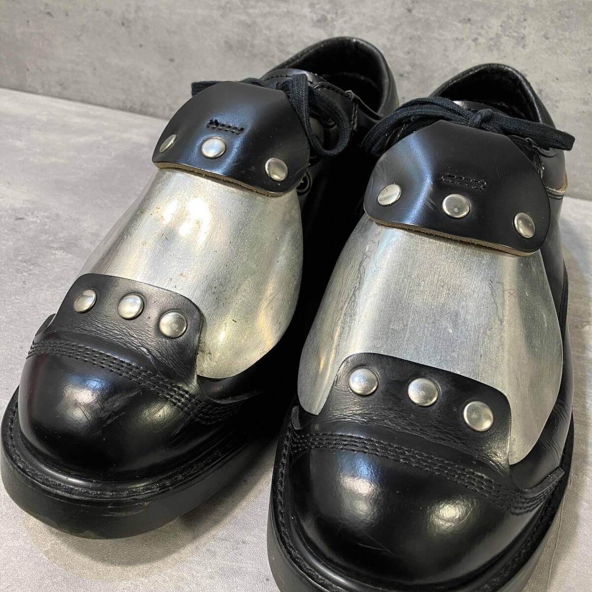  20 ss COMME des GARCONS HOMME PLUS メタルプレートレザーシューズ 革靴 ブラック サイズ25 コムデギャルソン オムプリュス その他 靴